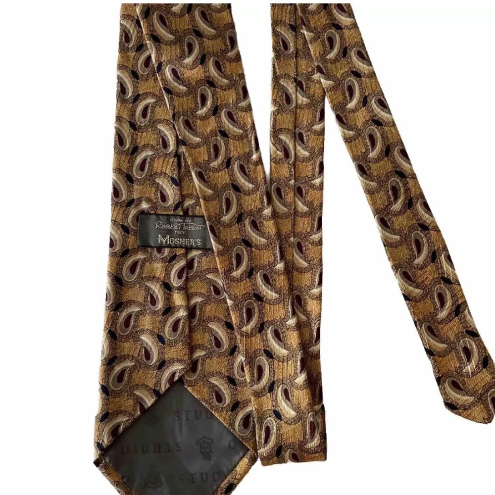 ROBERT TALBOTT For Moshers Mens Neck Tie Silk Paisley Designer Handmade USA